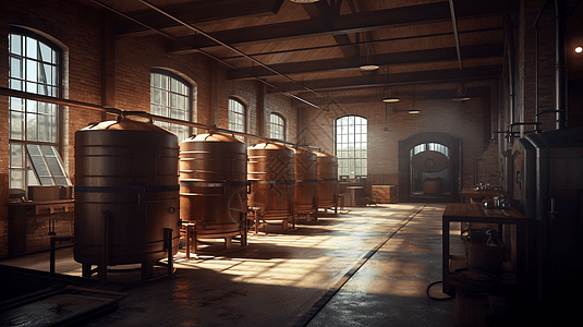啤酒酿造厂内部设备图片