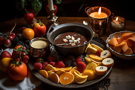 巧克力和水果图片