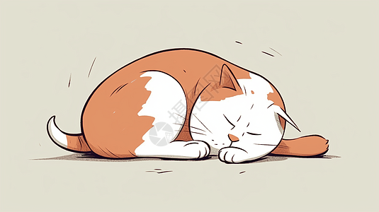 一只睡猫的卡通图图片