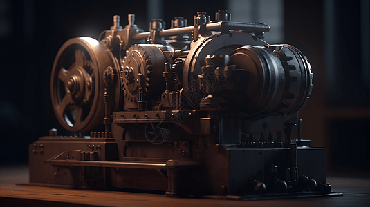老式工业模型精美精美的机械3D概念图设计图片