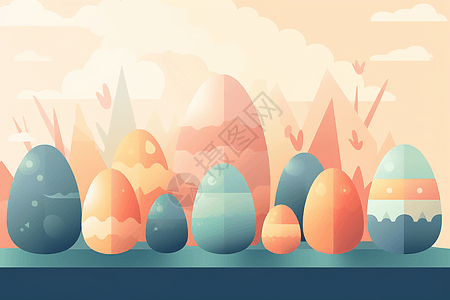 复活节色彩鲜艳的彩蛋图片