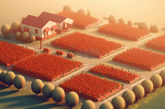 樱桃番茄农场的黏土模型图片
