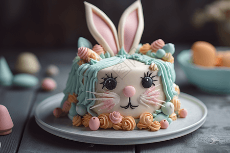 复活节的兔子蛋糕图片