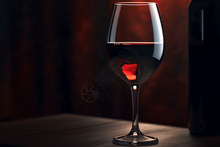 桌子上一杯精致的经典红酒图片