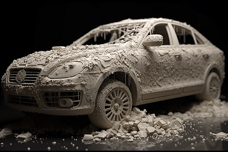 冰雹袭击汽车3D模型图片