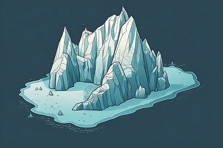 冰山在海洋中漂流的粘土模型图片