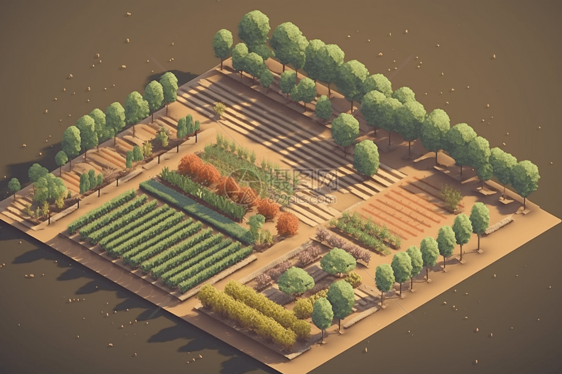 新型农场的3D黏土模型图片