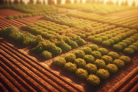 田地种植作物黏土概念模型图片