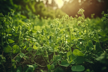 豌豆种植农场特写图片