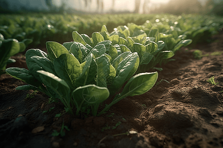 菠菜种植农场场景图片