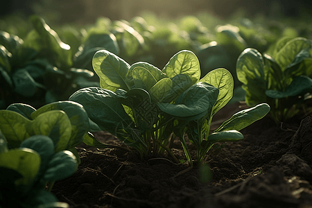 菠菜豆植物种植园场景图片