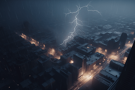 闪电暴击未来城市概念图图片