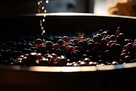 葡萄发酵制作葡萄酒图片