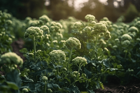 农场花椰菜植物种植图片