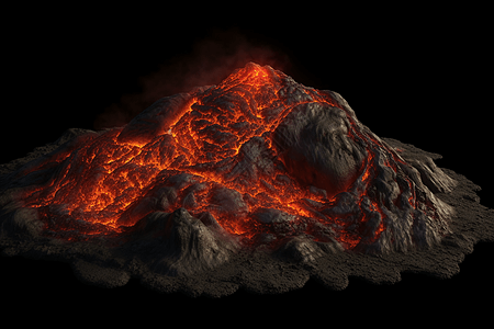 火山流出的熔岩创意模型图片