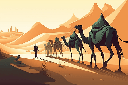 行走骆驼图片