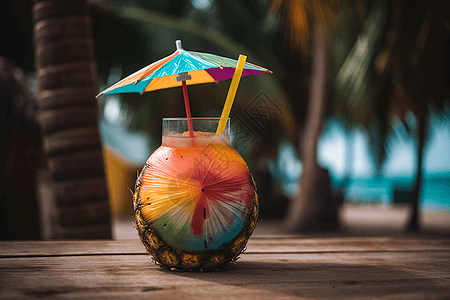椰子热带饮料背景图片