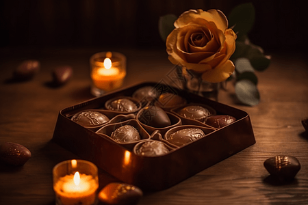 情人节心形巧克力盒图片