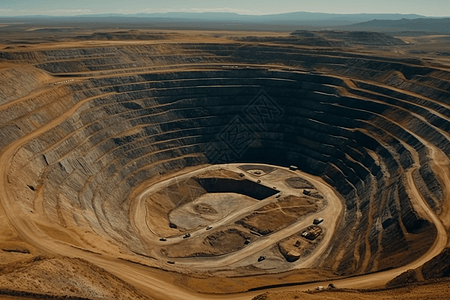 宽广的煤矿开采背景图片