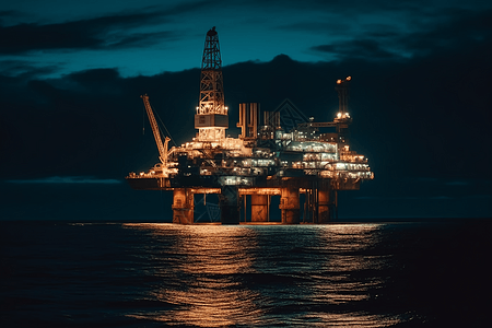 海上石油开采机器图片