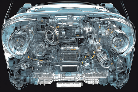 汽车内部复杂工作原理图片
