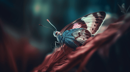 植物标本馆数码蝴蝶特写镜头设计图片