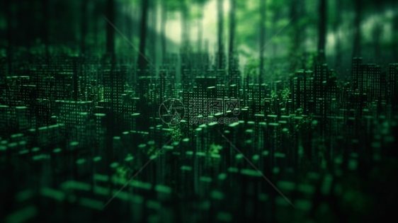 二进制数字的绿色森林图片