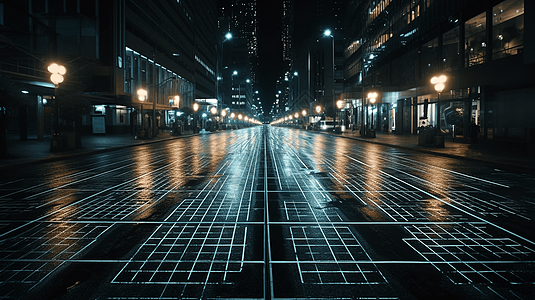 二进制数字的城市大道图片