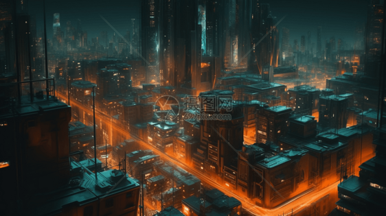 未来派城市3D概念图图片