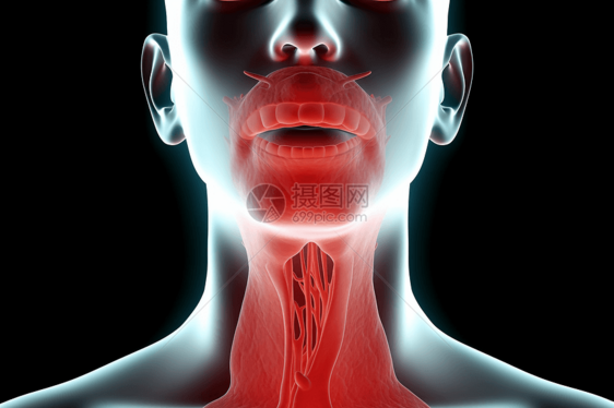 喉咙疼痛视图图片