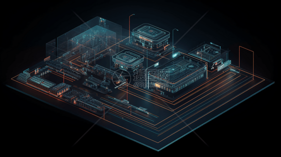 自动交易系统的3D概念图图片