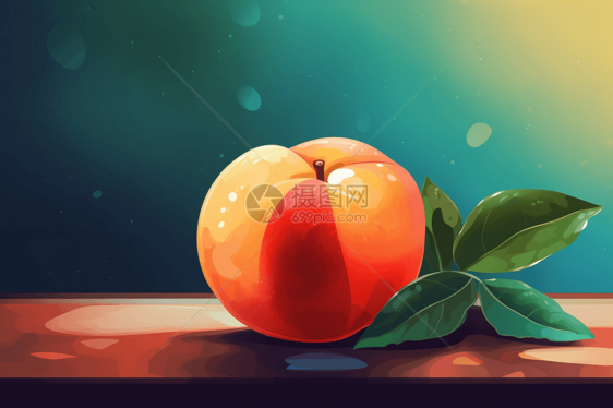 桃子的平面插图图片