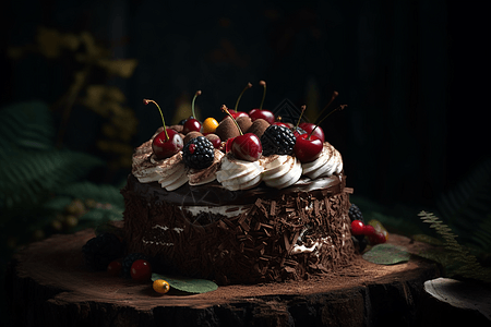 美味的黑森林蛋糕图片