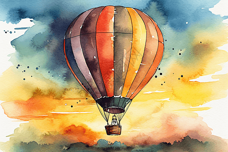天空中彩色的热气球图片
