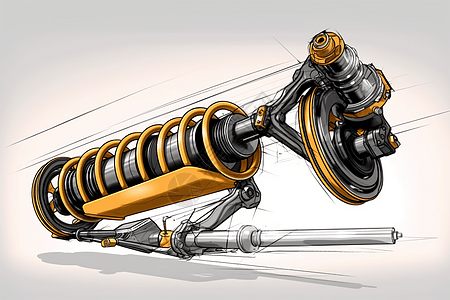 汽车悬架臂弹簧的概念插图图片