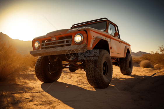 沙漠越野汽车特写图图片