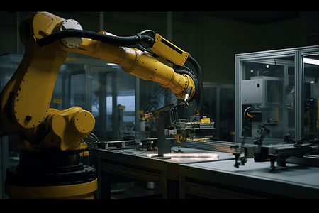 现代化工厂中的机械臂背景图片