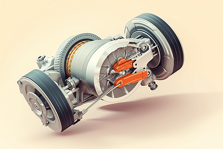 汽车制动系统的3D概念图图片