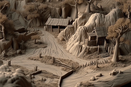 3D村庄模型图片