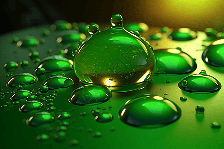 质感透明绿色水泡图片