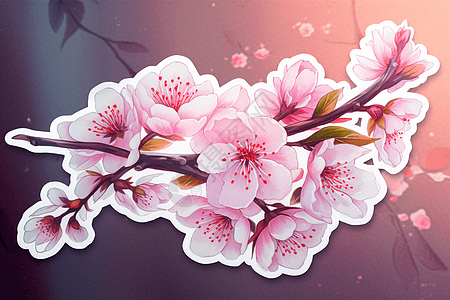 漂亮的樱花贴纸图片
