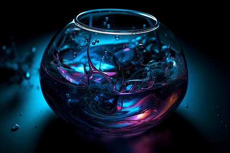 动感流体在玻璃杯中图片