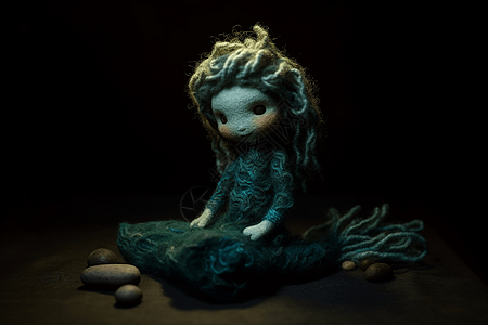 羊毛毡美人鱼娃娃图片