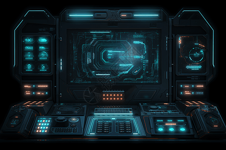 科技感全息控制台高清图片