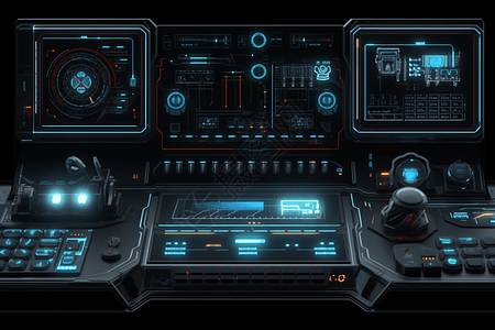 未来派智能全息控制台高清图片