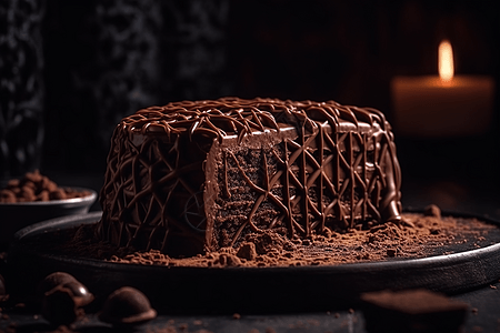 巧克力蛋糕特写图片