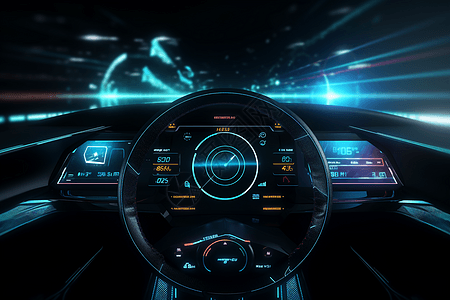 未来汽车仪表盘背景图片