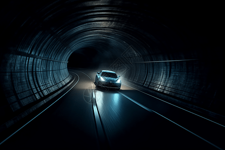 新能源汽车穿越隧道图片