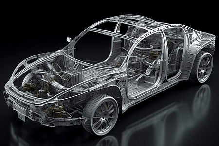 3D渲染汽车既结构图图片