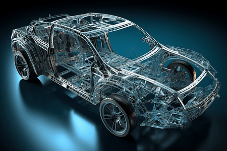 3D渲染汽车框架图片